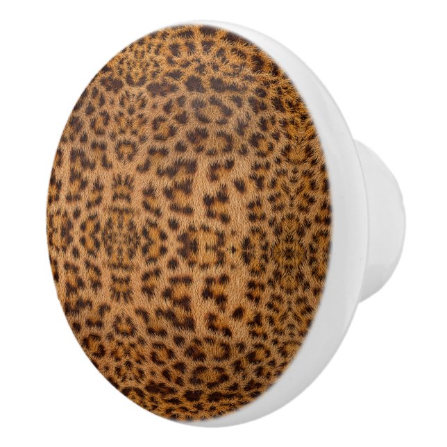 Trendy Exotic Jaguar Fur Pattern Animal Print Ceramic Knob (Right)