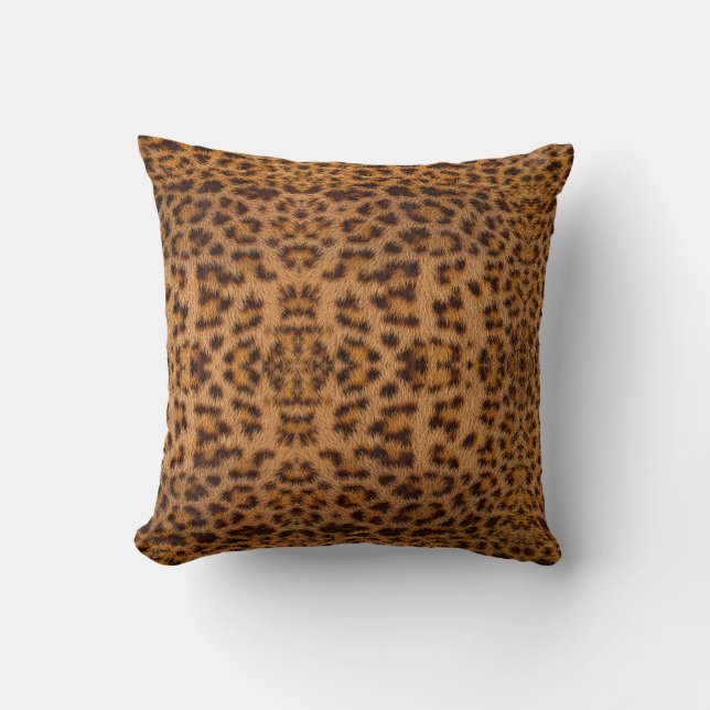 Trendy Exotic Jaguar Fur Pattern Animal Print Cushion (Front)