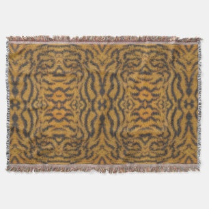 Trendy Exotic Tiger Fur Pattern Animal Print Throw Blanket