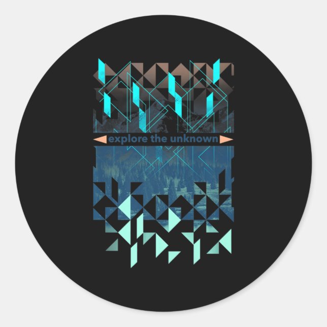 Trendy Explore The Unknown Mountain Climbing   Classic Round Sticker (Front)