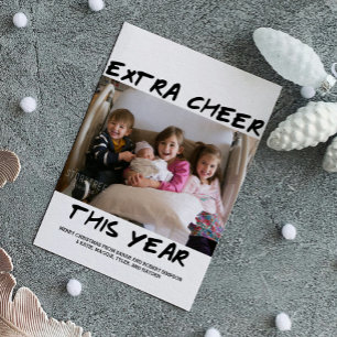 Trendy Extra Cheer This Year Photo Card Black