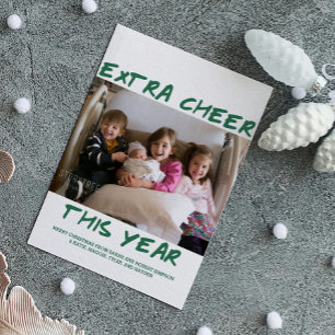 Trendy Extra Cheer This Year Photo Card Green