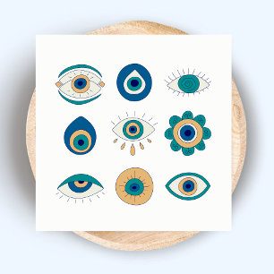 Trendy Eyelashes Salon Minimal Ocean Blue Eyes Square Business Card