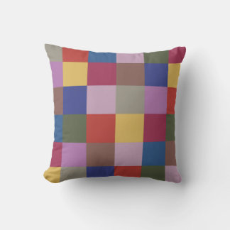 Trendy Fall and WInter Multicolor Squares Pillow