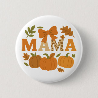 Trendy Fall Mama Leopard Pumpkin 6 Cm Round Badge