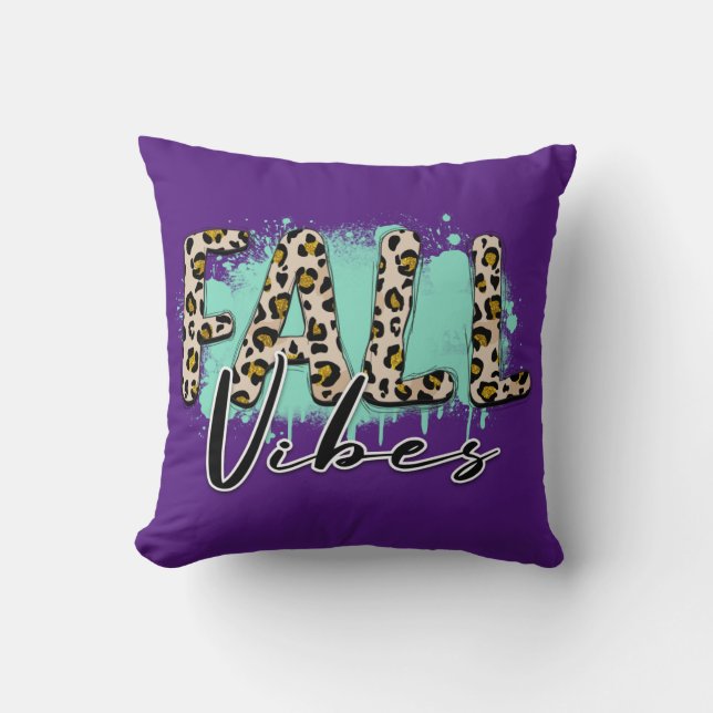 Trendy Fall Purple Tiger Cotton 16"X16 Cushion (Front)