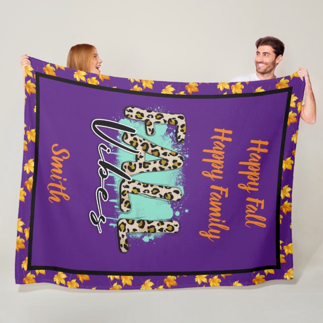 Trendy Fall Purple Tiger Fleece Blanket (In Situ)