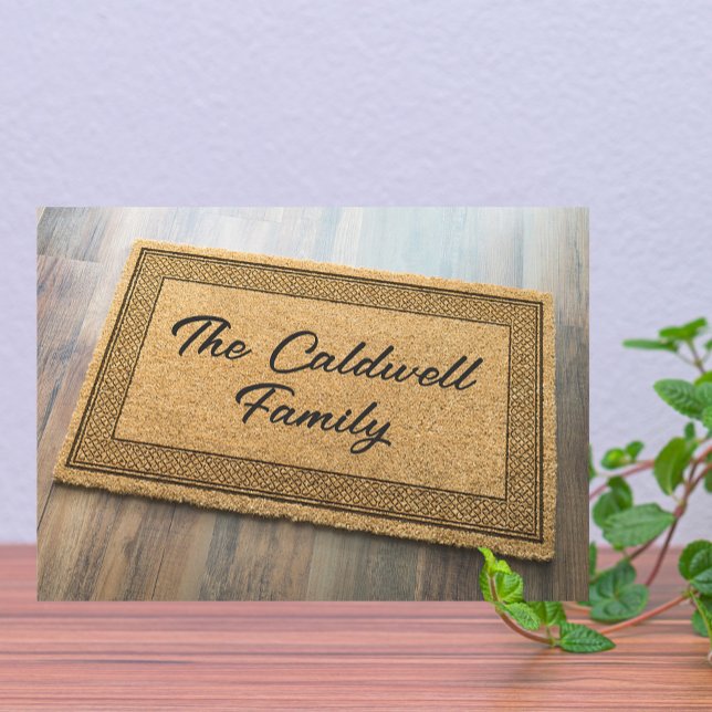 Trendy Family Name Front Doormat Custom Moving Announcement (Creator Uploaded)