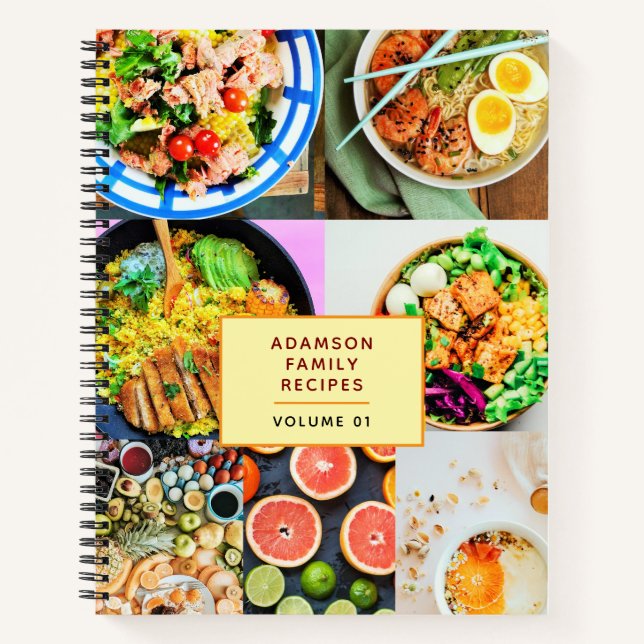 Trendy Family Recipe Book. | Custom Cook's Kitchen Notebook (Front)