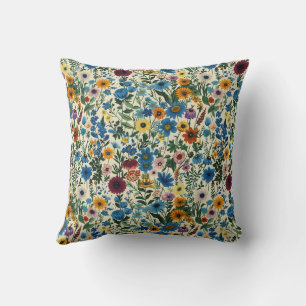 Trendy Farmhouse Stylish Girly Floral Green Red  Cushion