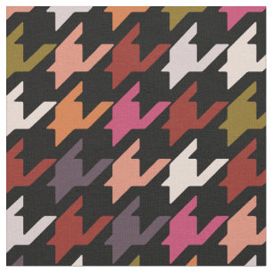 Trendy fashion colourful houndstooth pattern fabric