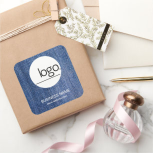 TRENDY FASHION DEMIN BLUE BUSINESS LOGO STICKER