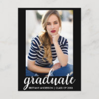 Trendy Fashion Graduation Party Photo Invitation B