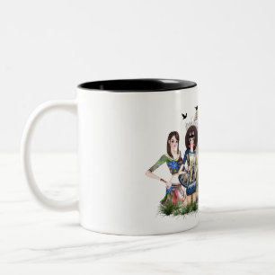 Trendy Fashion Models Two-Tone Coffee Mug