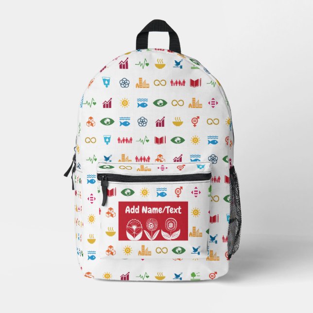Trendy Fashion Personalised Custom Printed Backpack (Front)