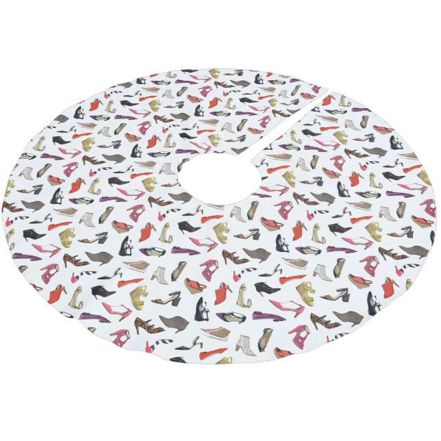 Trendy fashion shoes Christmas tree skirt (Angled)