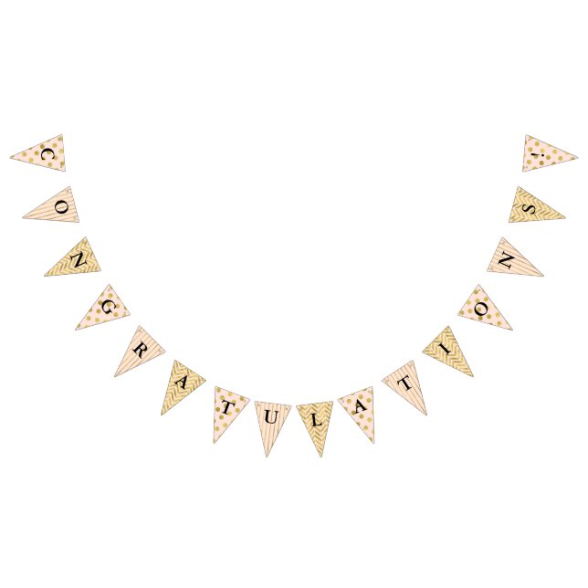 Trendy Faux Gold and Blush Pink Congratulations Bunting (All)