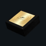 Trendy Faux Gold Elegant Monogram Template Modern Gift Box<br><div class="desc">Trendy Faux Gold Elegant Monogram Template Modern Small Jewellery Gift Box.</div>