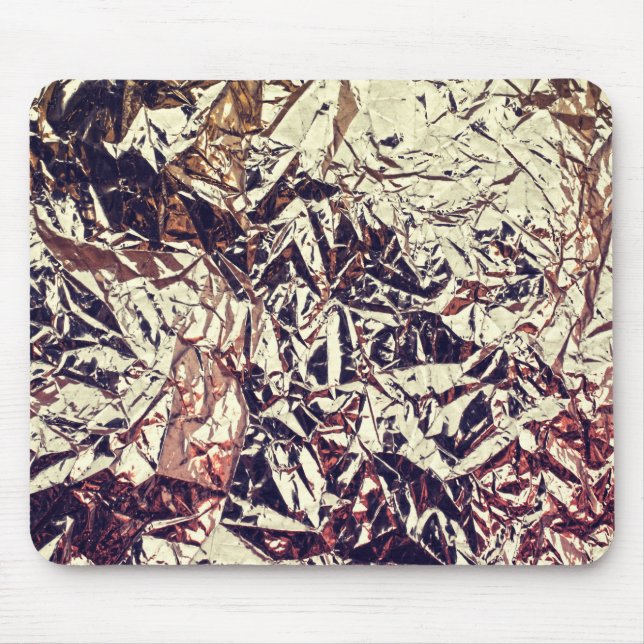 Trendy Faux Gold Leaf Crumbly Foil Mouse Pad (Front)
