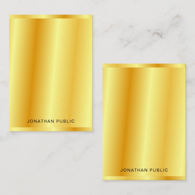 Trendy Faux Gold Metallic Look Template Custom (Front/Back)