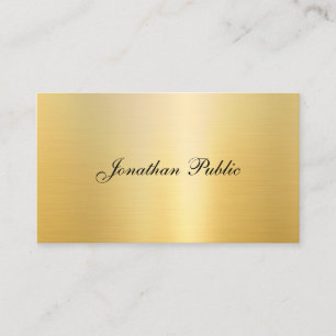 Trendy Faux Gold Modern Calligraphy Name Template Business Card