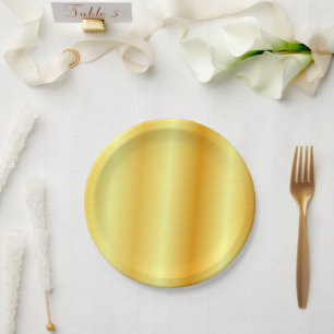 Trendy Faux Gold Template Elegant Glamourous Paper Plate