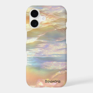 Trendy Faux Holographic Waves Opal iPhone Case