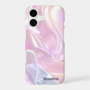 Trendy Faux Holographic Waves Opal iPhone Case