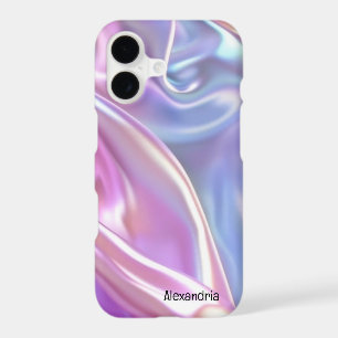 Trendy Faux Holographic Waves Opal iPhone Case