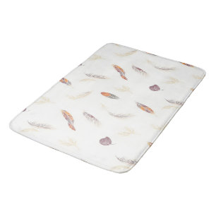 Trendy Feathers Luxury Boho Collection Bath Mat