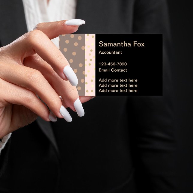 Trendy Female Accountant Stylish Business Card (Creator Uploaded)