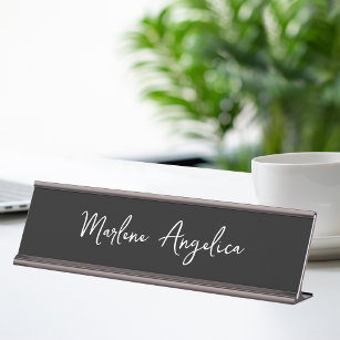 Trendy Female Executive Monogram Desk Name Plate