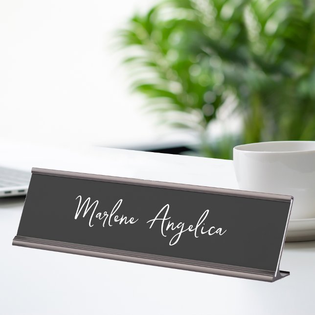 Trendy Female Executive Monogram Desk Name Plate (Creator Uploaded)