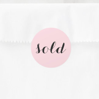 Trendy Feminine Script Typography Custom Sold Classic Round Sticker