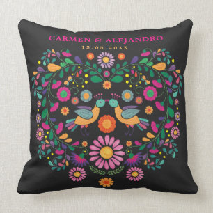 Trendy Fiesta Mexican Flower Pattern Wedding Gift Cushion