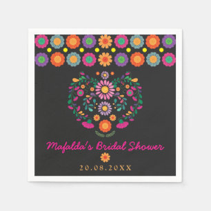 Trendy Fiesta Mexican Flower Pattern Wedding Party Napkin