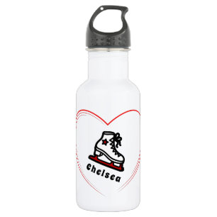 Trendy Figure Skating Girl Skates Personalised Red 532 Ml Water Bottle