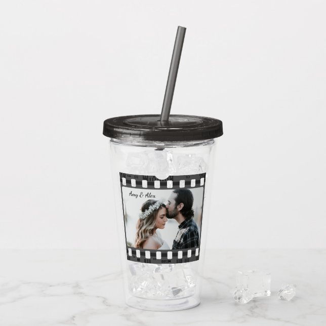 Trendy Film Reel Movie Personalised Picture Frame  Acrylic Tumbler (Back Ice)