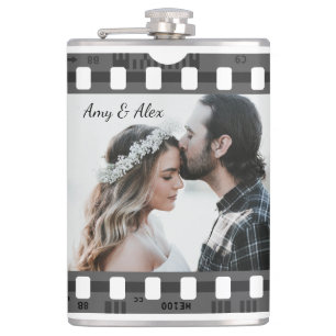 Trendy Film Reel Movie Personalised Picture Frame  Hip Flask