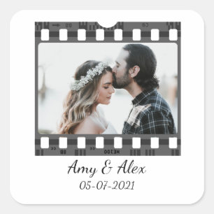 Trendy Film Reel Movie Personalised Picture Frame Square Sticker