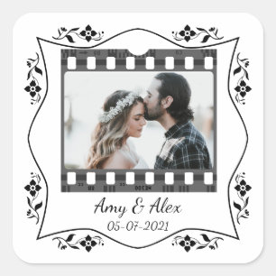 Trendy Film Reel Movie Personalised Picture Frame Square Sticker