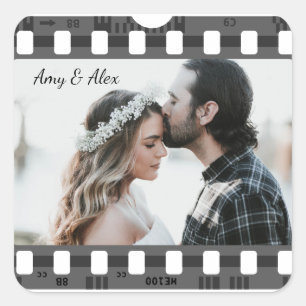 Trendy Film Reel Movie Personalised Picture Frame Square Sticker
