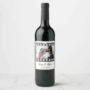 Trendy Film Reel Movie Personalised Picture Frame Wine Label