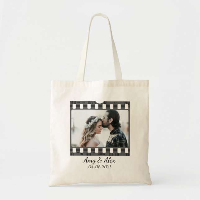 Trendy Film Reel Movie Personalized Picture Frame  Tote Bag (Front)
