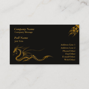 Trendy Fire And Dragon Business Card Template
