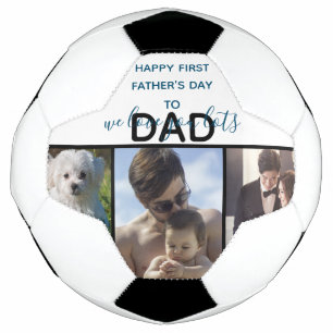 Trendy First Father's Day Photo Soccer Ball