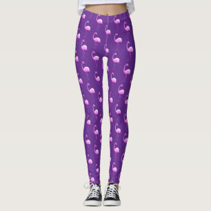 Trendy Flamingo Pink and Purple Leggings