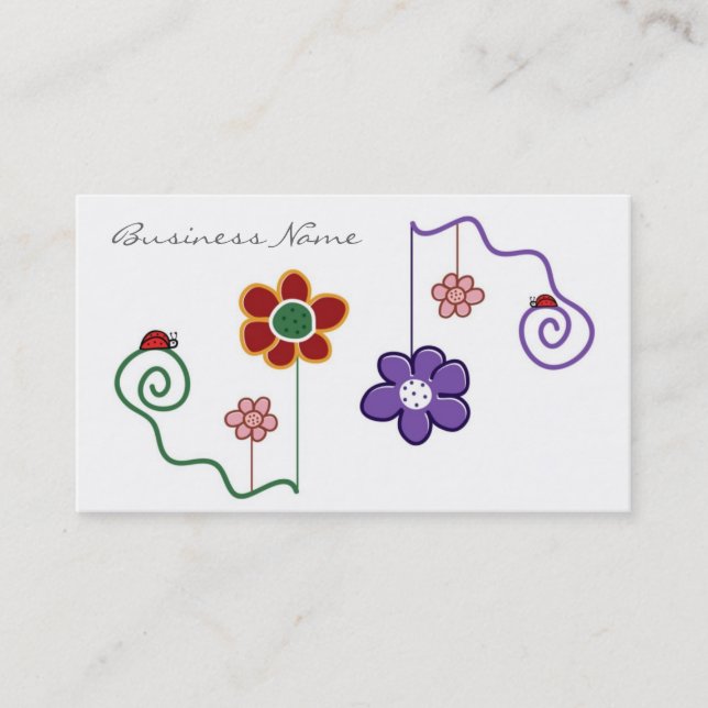 Trendy Floral Business Card (Front)