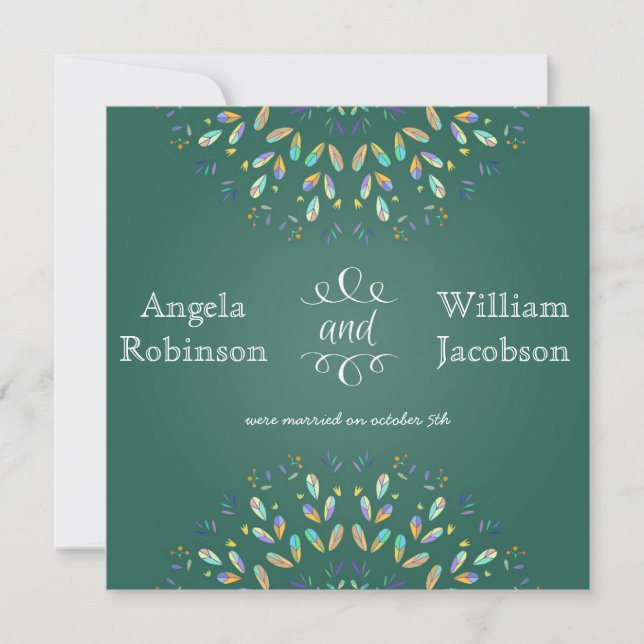 Trendy Floral Chalkboard Post Wedding Invitation (Front)