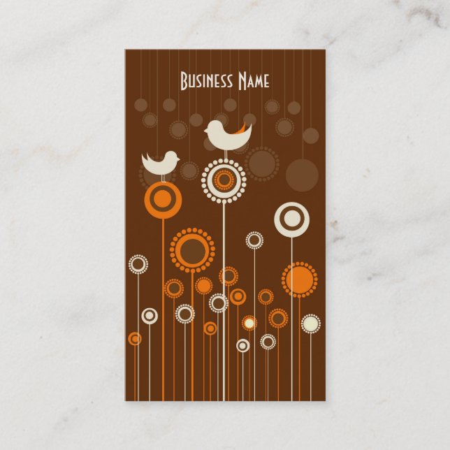 Trendy Floral Design Business Card (Front)